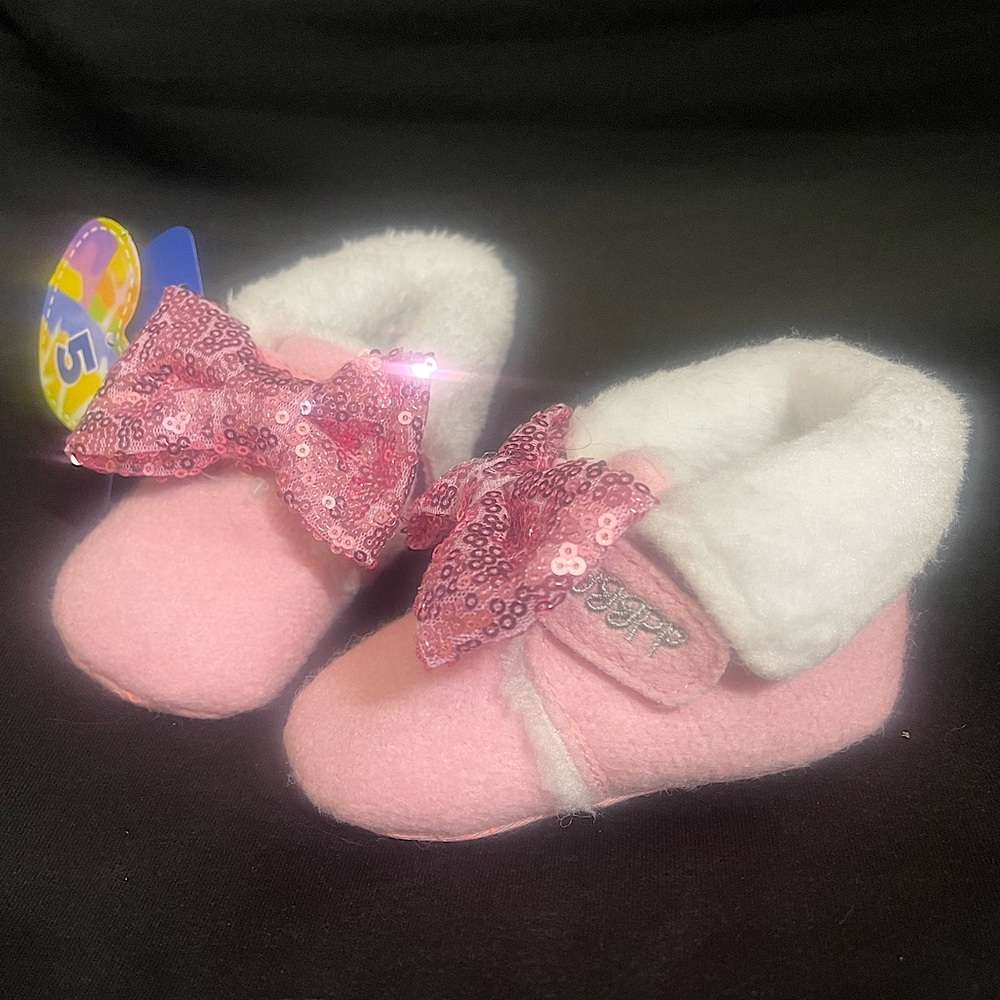 Pink Baby Booties Infant Socks 0-12 mos
